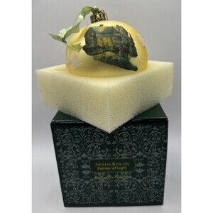 VTG 2003 Thomas Kinkade Lg Christmas Bulb Ornament "painter Of Light" Orig Box